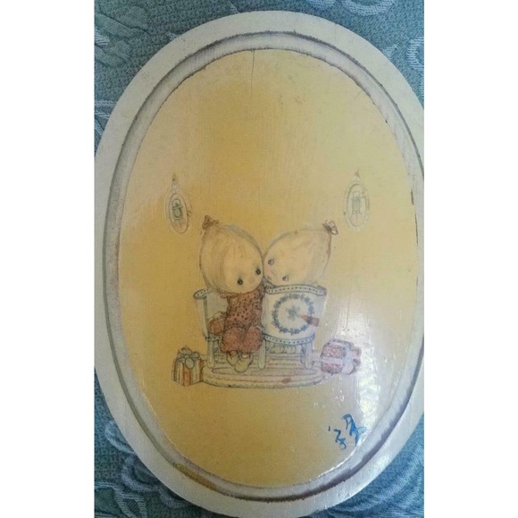 1973 Betsy Clark Decoupage Oval Wall Decor Pictures Hangings Signed Folk - Picture 2 of 10